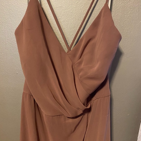 Thread Bridesmaid/Dessy · TH009 · Lux Chiffon Cross Mermaid Wrap Dress - Sienna - Picture 4 of 6
